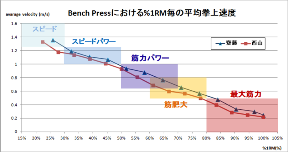 Velocity Zoneと%1RMの関係